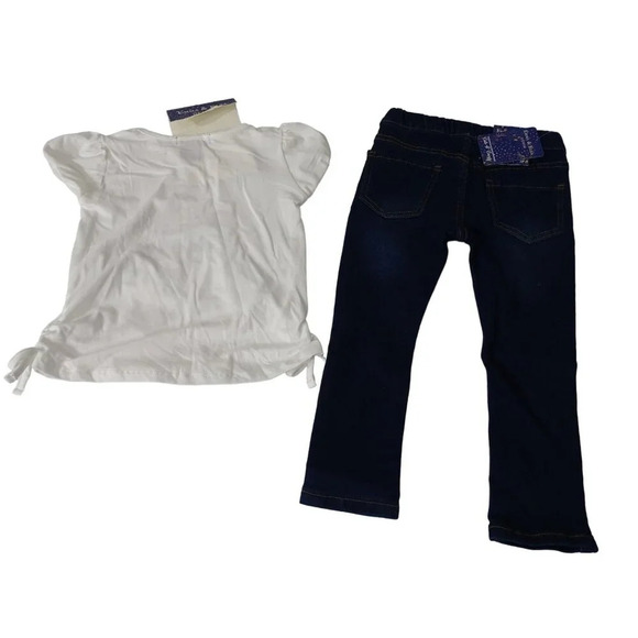 Emma and Elsa Queen Boss 2 pc Outfit TShirt and Denim Jeans Set Girls Size 4 NEW - Picture 4 of 6